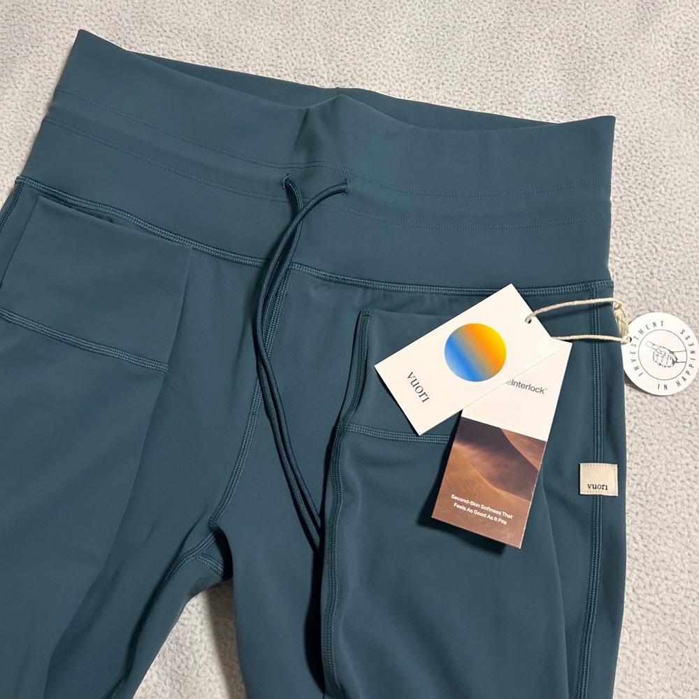 Vuori Daily Legging Women XL Teal Blue High Rise Drawstring Pocket VW323